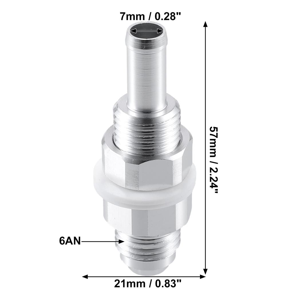 uxcell 2pcs Car Fuel Line Fittings 6AN Male Flare Bulkhead To 8mm Hose Barb