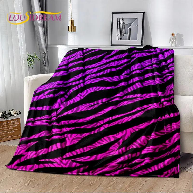 3D Colorful Zebra Pattern Soft Plush Blanket,Flannel Blanket Throw Blanket for Living Room Bedroom Bed Sofa Picnic Office Cover