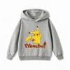 New Arrival Pikachu Print Kids Hoodie, Unisex Boys Girls Clothes, Warm Hooded Sweatshirt for Autumn Winter
