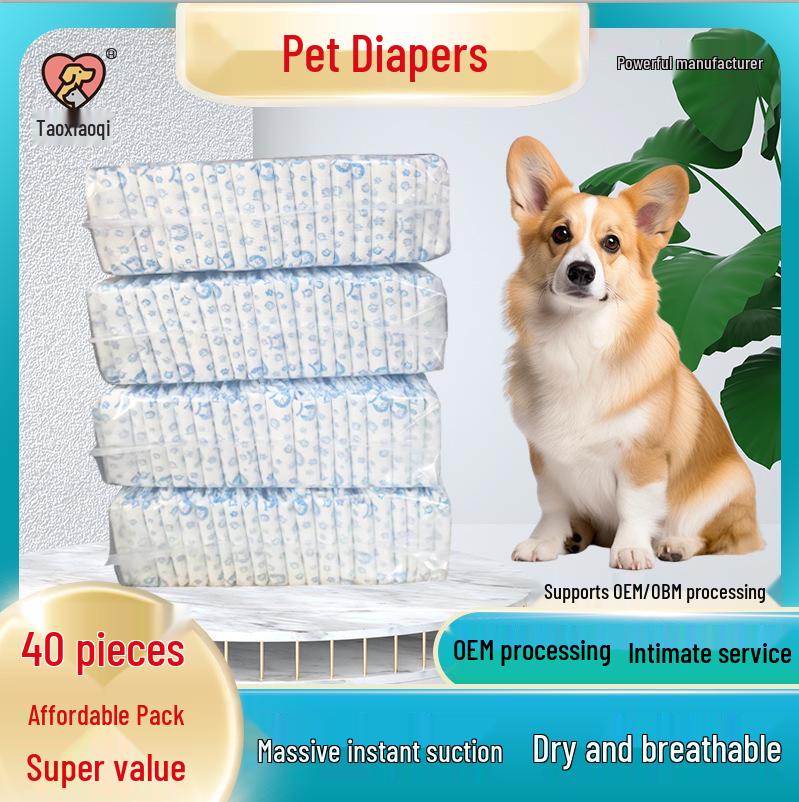 

Unisex Dog Diapers - Sanitary Pads for Female Dogs, Physiological Pants, Anti-Mess Urination Protection for Teddy Dogs Female XXS (2-3 jin) 12 pcs x 2 packs