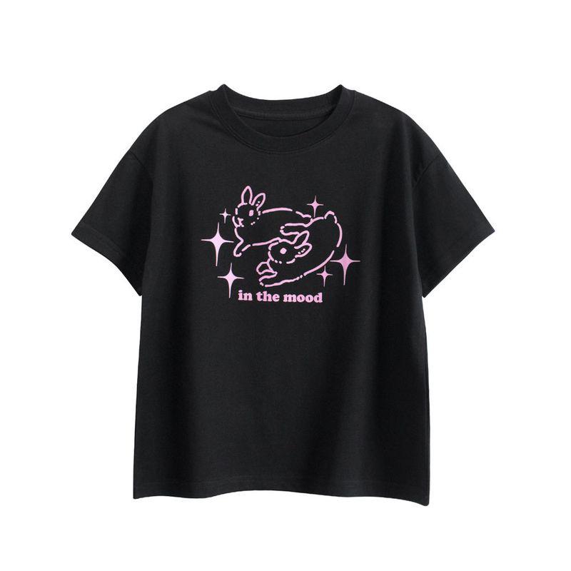 2026 Summer New Children's Pure Cotton Short-Sleeve T-Shirt, Loose Korean Style Unisex Youth and Older Children Printed Top Trendy
