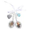 Diy Brooch Wedding Charms Double Lace Frame Oval Glass Cabochon Photo Frame with Pendant Suitable for Holiday Craft Use