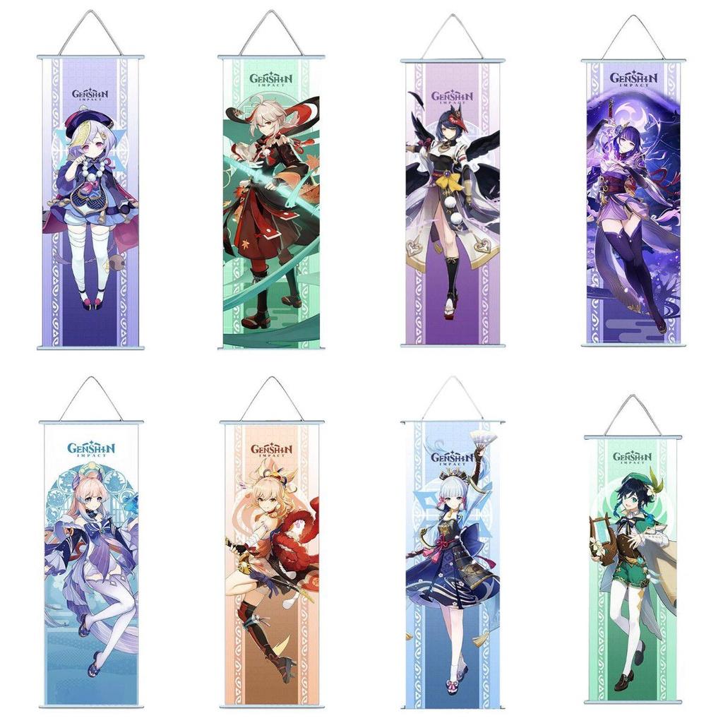 Genshin Impact Hanging Picture Poster Featuring Ganyu Hutao Klee And Venti For Unique Room Decor