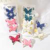 New 4Pcs Flower Butterfly Hair Clips Girls Favorite Fashion Lovly Barrettes Clips Gift Baby Hair Accessories