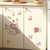Creative Cute Rabbit Dinosaur Butterfly Fairy Girl Wall Stickers, Self-Adhesive Decor for Bedroom Living Room Decoration