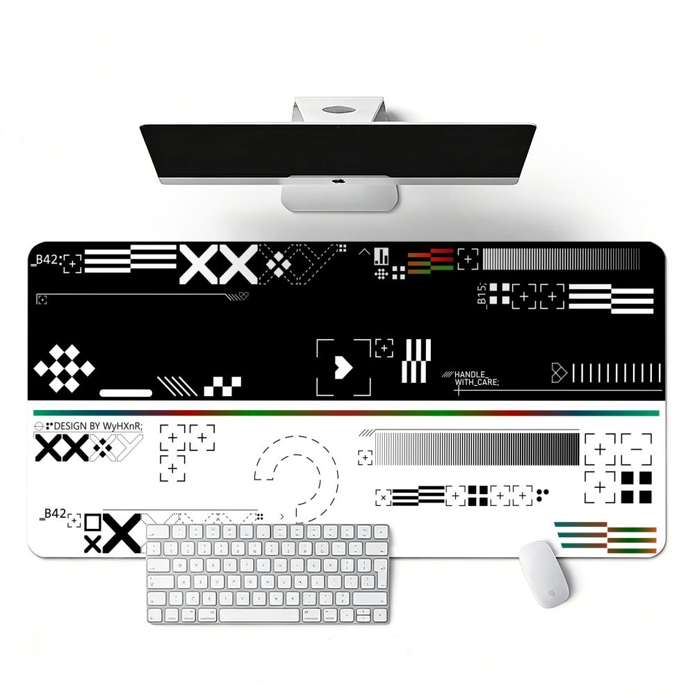 PC Geometry Mouse Pad XXL Laptop Black NonSlip EdgeLocked Gaming Office Desk Mouse Pad Office Gaming Keyboard Computer Desk 800x400x2mm