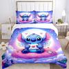 Stitch'S Envelope Adventure Print 3Pcs Bedding Setduvet Cover With 2 Bedropillowcase Home Birthday Gift