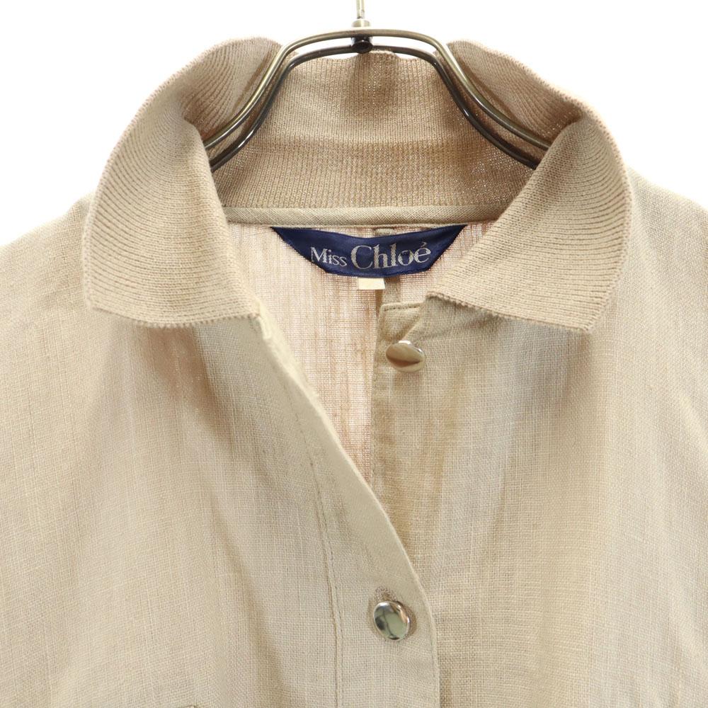 Miss Chloe Made In Japan Linen Blend Short Length Blouson 40 Beige Jacket Women Used