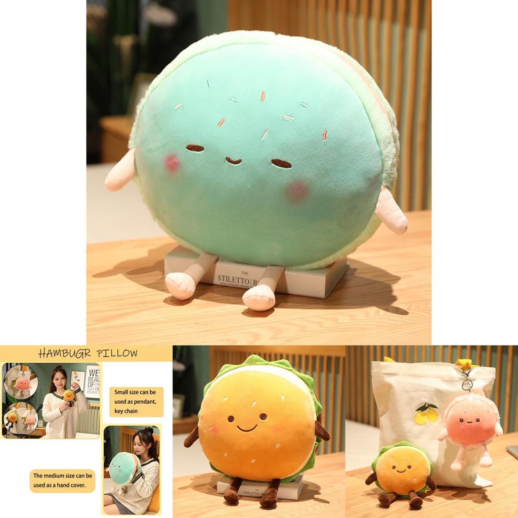 Hamburger Plush Toy With Pp Cotton Soft Filling For Kids Gift And Cozy Hand Warmer
