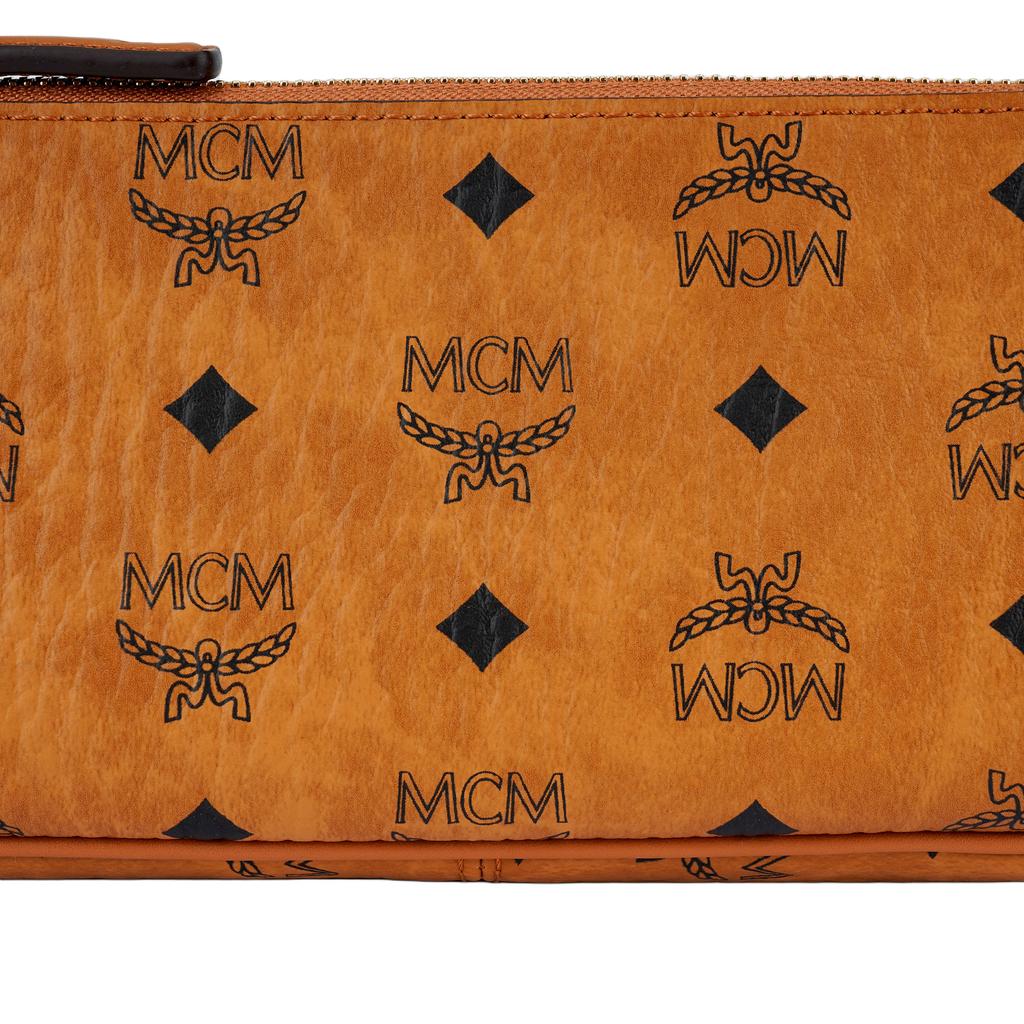 MCM Aren Visetos Monogram Canvas And Leather Shoulder Bag Small Women shoulder bag Brown Cognac MWSESTA02CO001