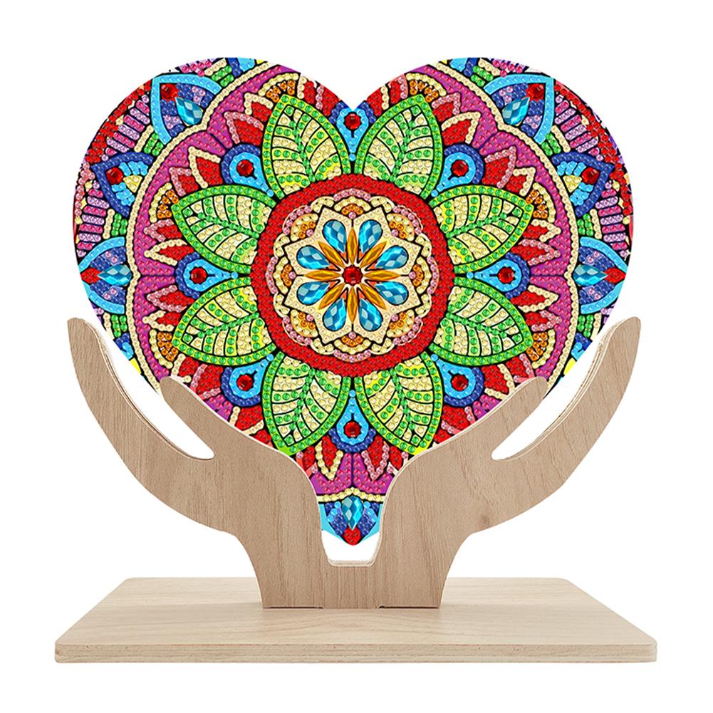 Wooden Flower Diamond Painting Tabletop Ornaments Kit Butterfly 5D DIY Diamond Art Tabletop Decorations for Home Office Decor
