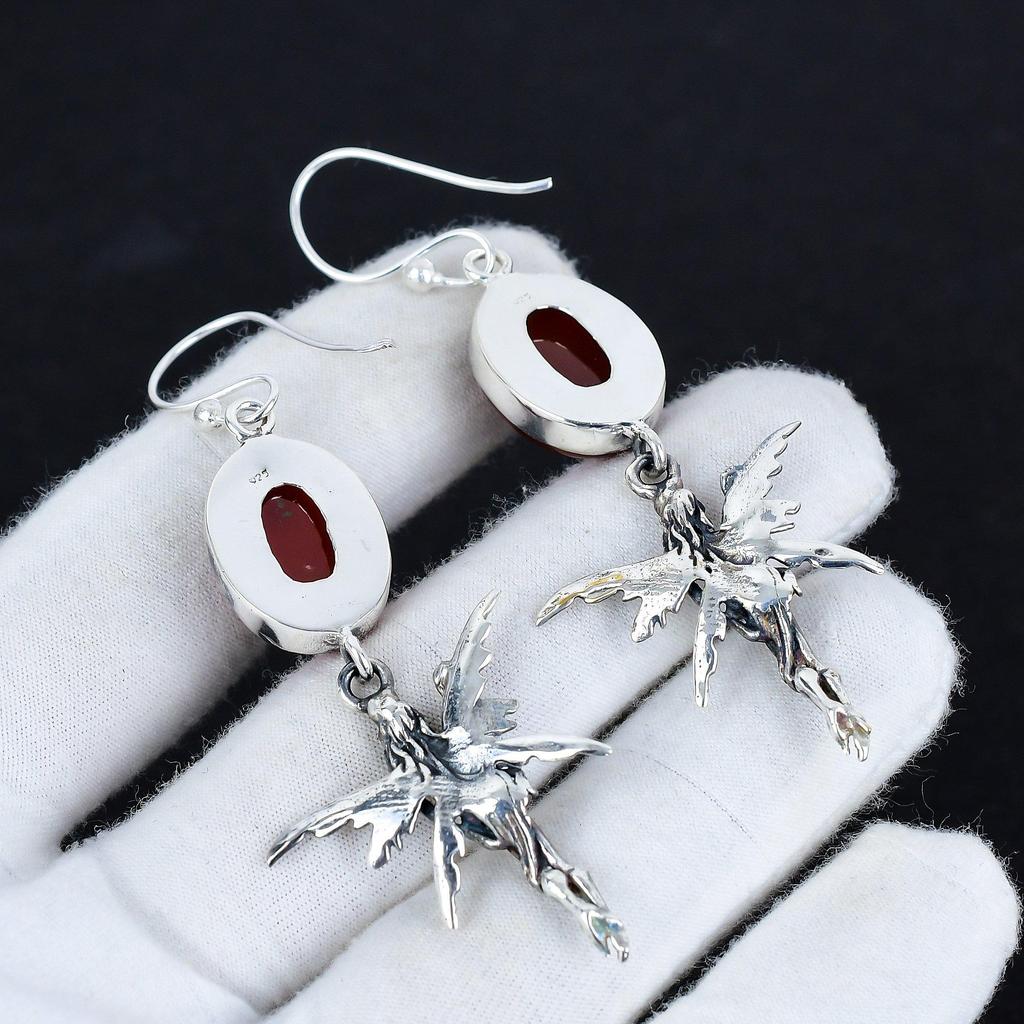 Natural Carnelian Gemstone Antique Earrings 925 Sterling Silver Earring, Boho Silver Jewelry Dangle Earrings, Gifts For Party Wear Gifts For Her