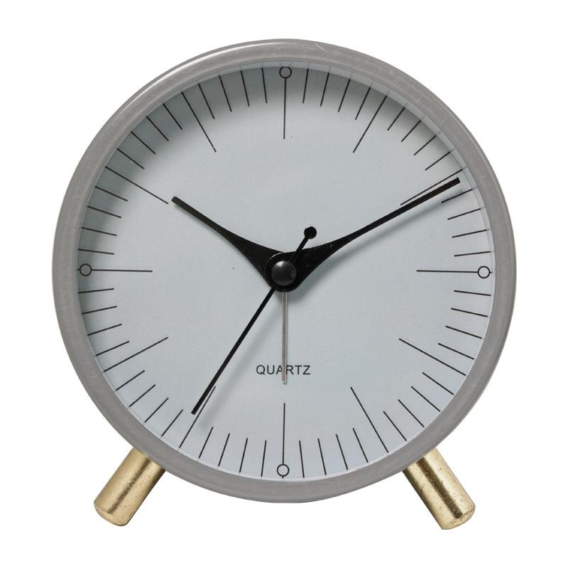 European-Style Alarm Clock New Quartz Minimalist Silent Children's Clock Living Room Desktop Round Creative Student Analog Table Clock