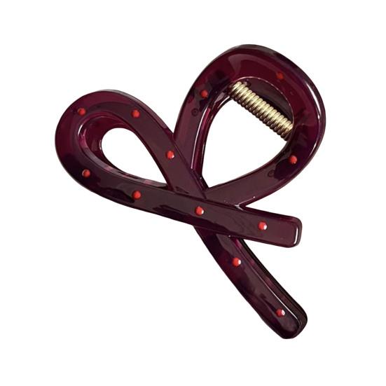 1/2Pcs Women Hair Claw Dot Print Plastic Hair Clamp with Strong Grip Anti-slip Teeth Large Size Shark Hair Clip