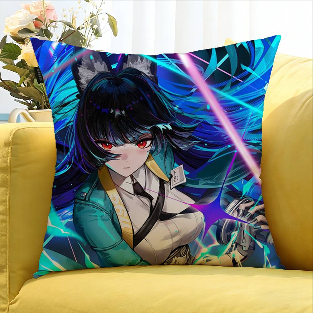 Z Zone Zero Miyabi Hoshimi World Various Sizes Square Pillow Case For Car Home Bedchamber Decor
