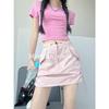 Y2K Spicy Retro Mini Skirt: Women's High-Waist Drawstring Slimming Workwear
