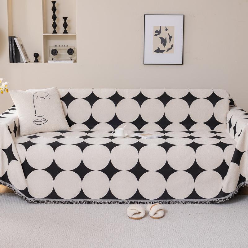 EIFLOY-Modern Dots Sofa Covers Towel for Living Room, Anti Scratch, Universal Couch Chair Protector for All Season