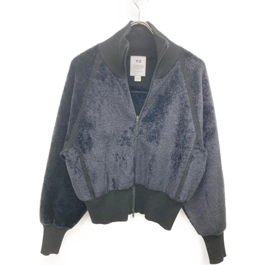 Y-3 Black W CLASSIC VELVET KNIT FZ SWEATER Tops 2XS NavyUsed