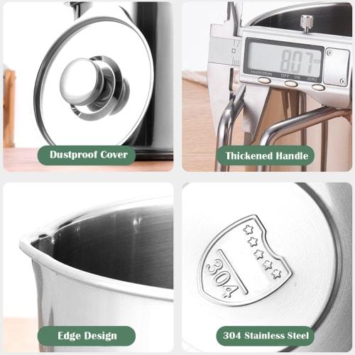 304 Stainless Steel Oil Pot, Home Oil Storage Container with Filter, 1.8L/60.87 Fl Oz, Oil Catch Pot, Kitchen Oil Pot, Oil Drainer