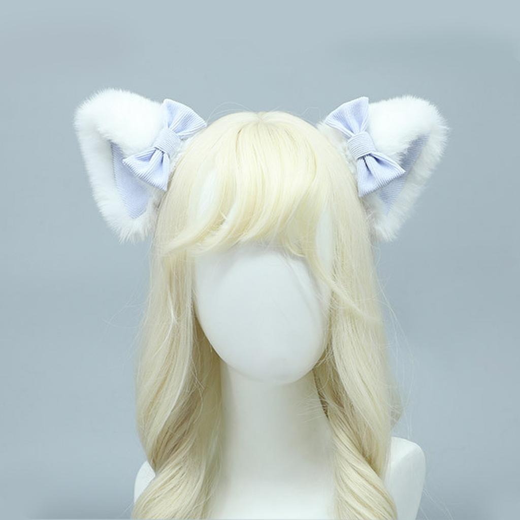 Kitten Hair Clip Cosplay Headwear Party Sexy Kitten Hair Clip with Bows Animation Hairpin for Live Show Role Play