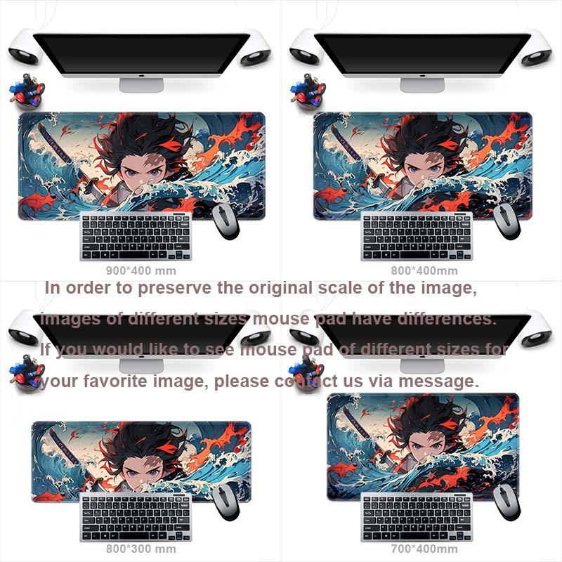 Anime Grils MouseMat Overwatch Gamer Cool Mouse Pad D_Demon Slayer Gamer Cabinet Large Non-Slip Mousepad XXL Keyboard Mat
