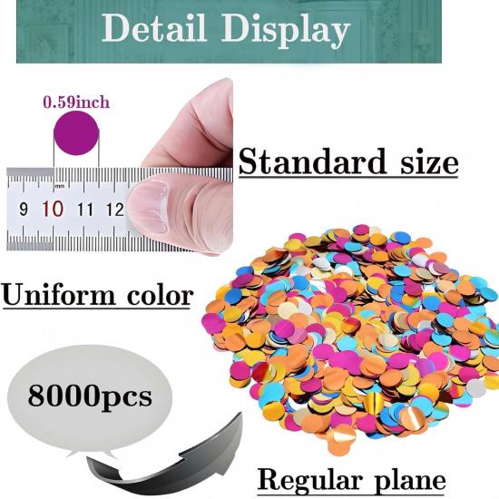 Rainbow Metallic Foil Confetti 8000 Pcs Multicolor Shiny Round Table Confetti for Fill Balloon Wedding Graduation Party Decorations,60g of pack