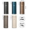 CB JAPAN QAHWA Coffee Bottle, 410ml, Direct Drinking, Vacuum Insulated, Dual-Walled, Teflon-Coated, Gray