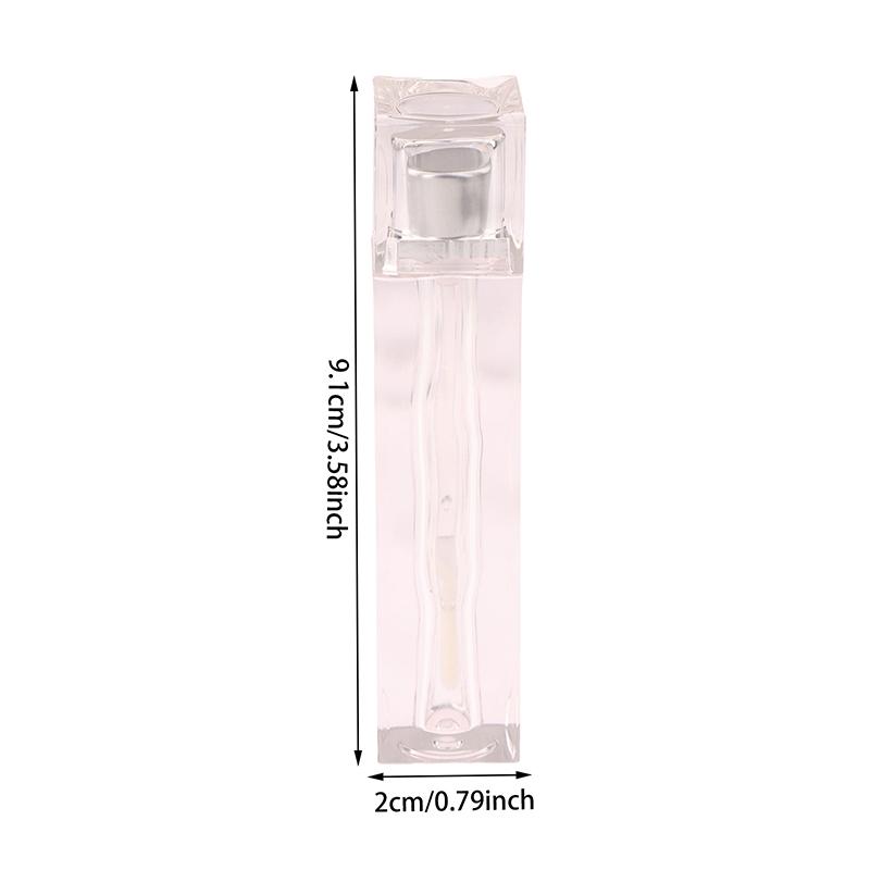 1 st 3,5 ml Tomma Genomskinliga Läppglansrör Plast Fyrkantiga Vågiga Läppbalsamrör Läppstift Mini Prov Kosmetisk Behållare