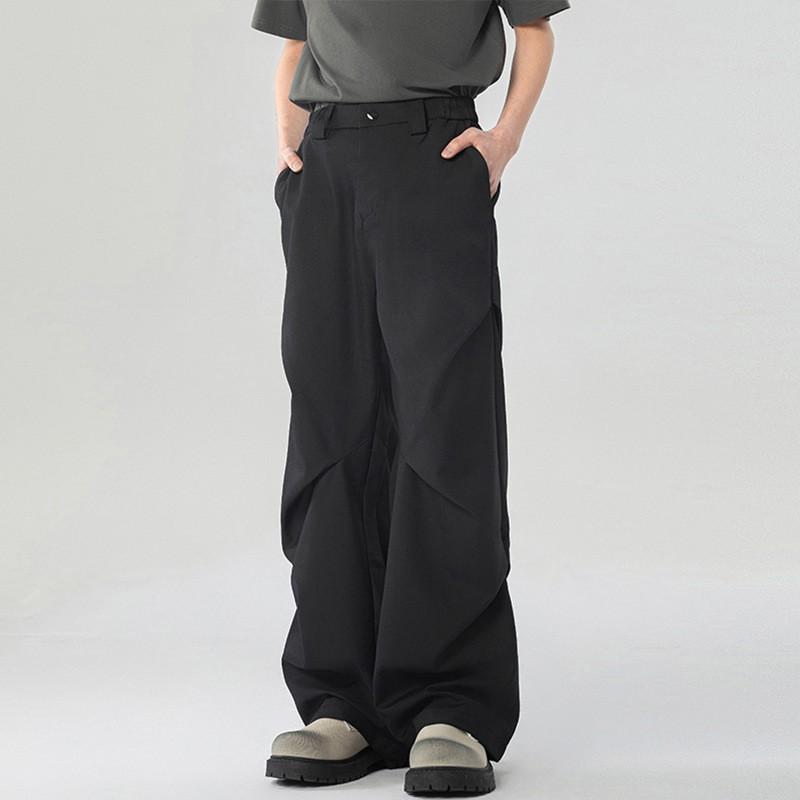Pantalones Casuales Ligeros para Hombre con Pliegues, Corte Recto, Transpirables, Holgados, de Negocios