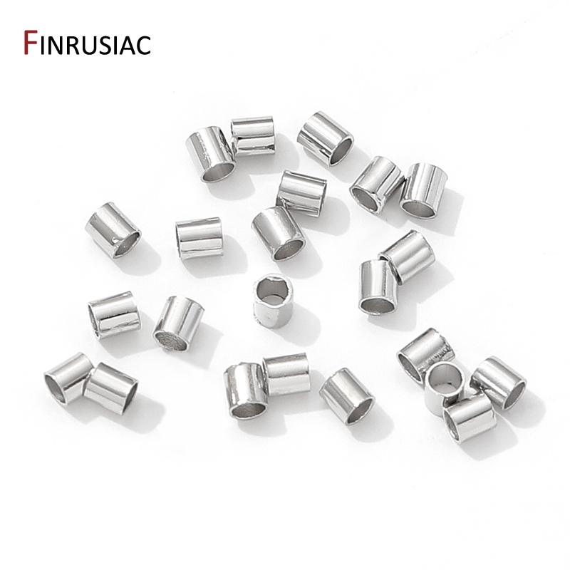 

18K Gold Plated Brass Tube Crimp End Beads,2/2.5mm Stopper Spacer Beads For DIY Necklace Bracelet Making Findings Supplies 3mm-200 pieces