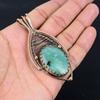 Aquamarine Gemstone Pure Copper Wire Wrapped Handmade Pendant Jewelry
