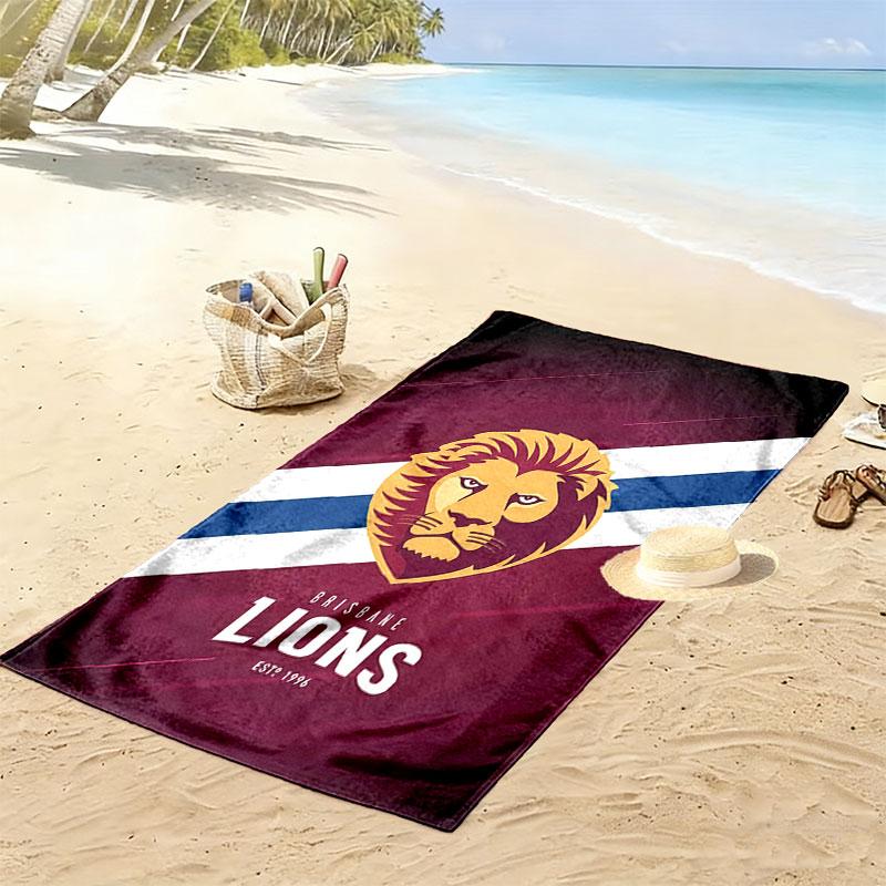 Lions Heart Print Beach Towel, Large Soft Quick Dry Towel for Beach Camping Swimming