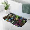 Alfombrilla de Baño Pesadilla Antes de Navidad, Goma Antideslizante, Secado Rápido, Súper Absorbente, Compatible con Bañera, Alfombra Fina para Suelo, Rectángulo, Negro