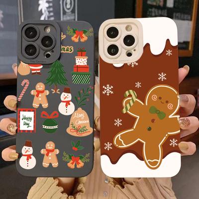 Case For iPhone 16 15 14 13 12 11 Pro Max X XR XS 7 8 Plus SE  Luxury Cartoon Christmas Shockproof Silicone Soft Phone Cover