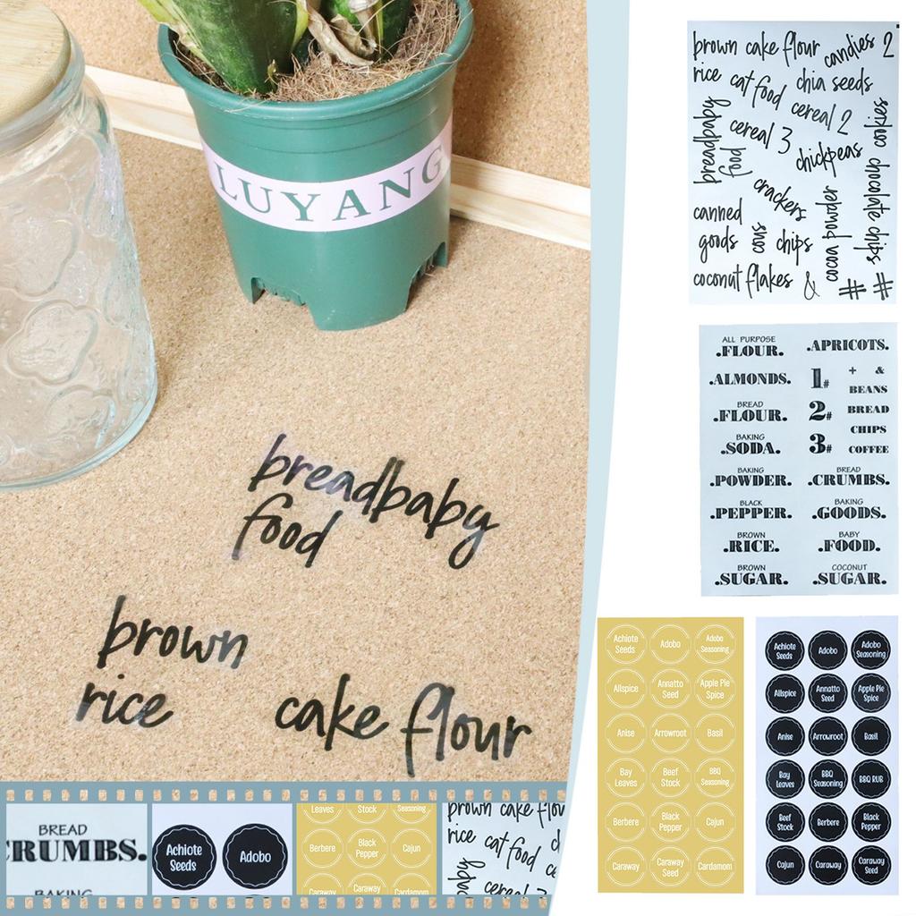 Kitchen Food Pantry Seasoning English Label Sticker