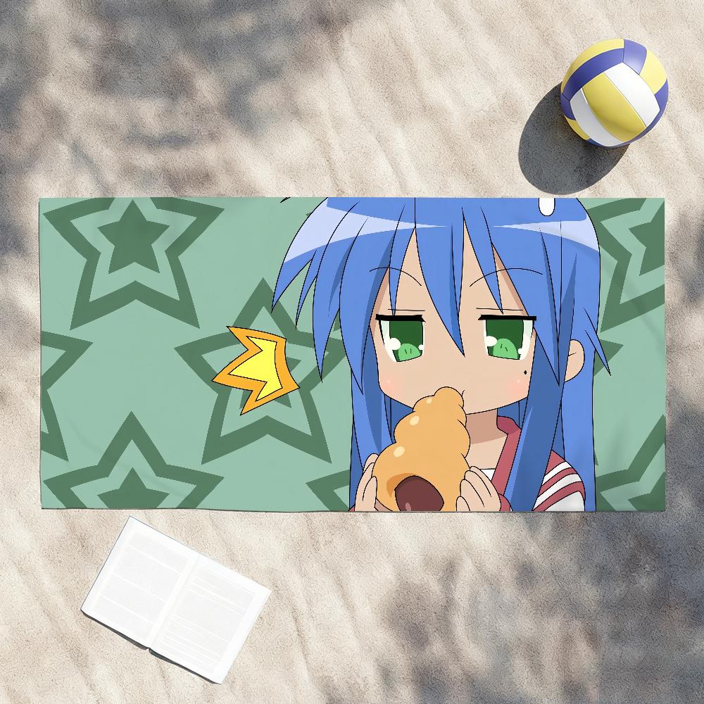 

Cartoon L-Lucky S-Star Anime Towel Shower Sauna Travel Spa Quick Dry Gym Accessories Soft Large Beach Towels W40*H60(CM)