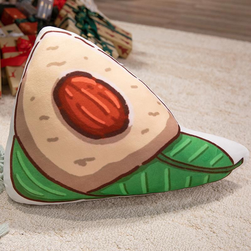 Simulation Cartoon Zongzi Doll Printed Pillow Triangle Square Plush Toy Dragon Boat Festival Sofa Pillow