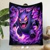 1PC HD P0kem0n Gengar Print Flannel Blanket Cozy Warm Soft Lightweight Bed Sofa Blanket for Babys Girls,Suitable for All Seasons