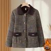 Women's Plus Velvet Short Woolen Coat for Elderly: Elegant Mink Velvet Autumn/Winter Slimming Top
