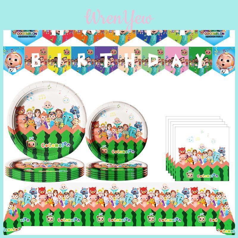 Adorable Cocomelon Disposable Tableware Set Ideal For Fun And Festive Kid Parties