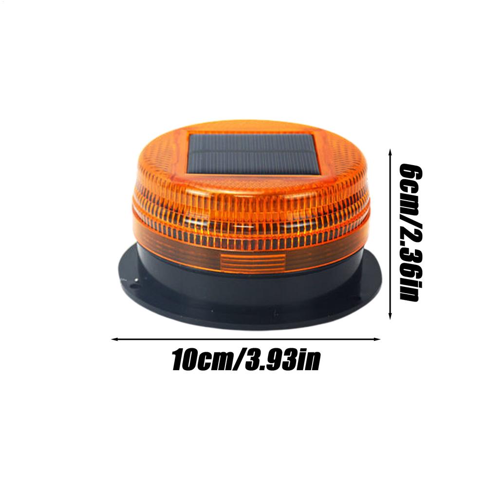 1pc Solar Power LED Magnetic Warning Light for Car Tractor Truck Strobe Beacon Amber PoliceLamp Emergency Signal Night Sensor