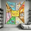 Pokemon Wall Tapestry Aesthetic Wall Hanging Printed Fabric Blanket Decorative Tapestries for Bedroom Living Room Home Decor