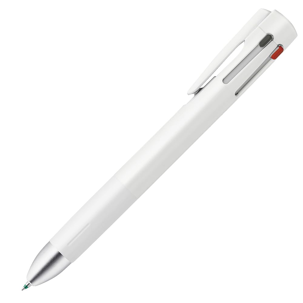 Zebra Blen4+S Multi-Function Pen, 0.7mm, White, B4SA88-W