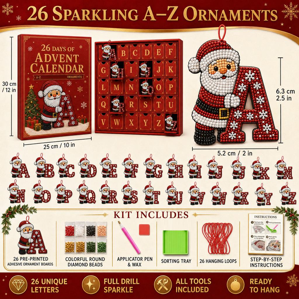 Weihnachts-Adventskalender für Kinder, 26-Tage Countdown Überraschungs-Set, Flache Rückseite Feiertagsgeschenk