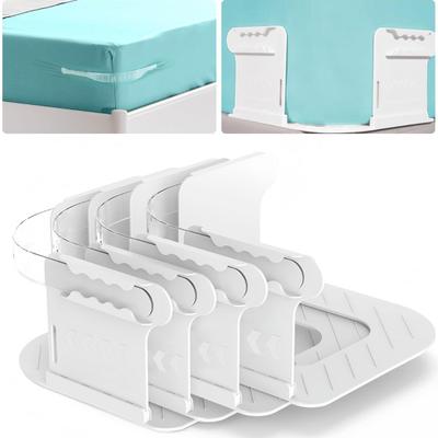 4Pcs Bed Sheet Holder with Lock Strip Bedsheet Corner Fastener Keep Sheets Tight All Mattress Size Fitted Sheet Fixing Clip Keeper