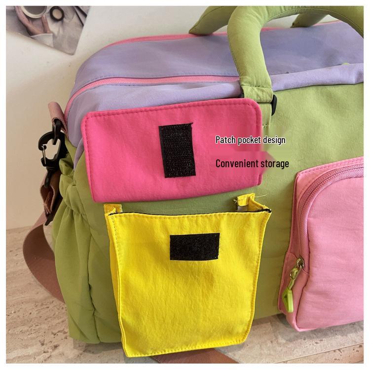 Colorful Gym Bag with Shoe Compartment - Large Capacity, Multi-functional Travel Bag for Girls and Students