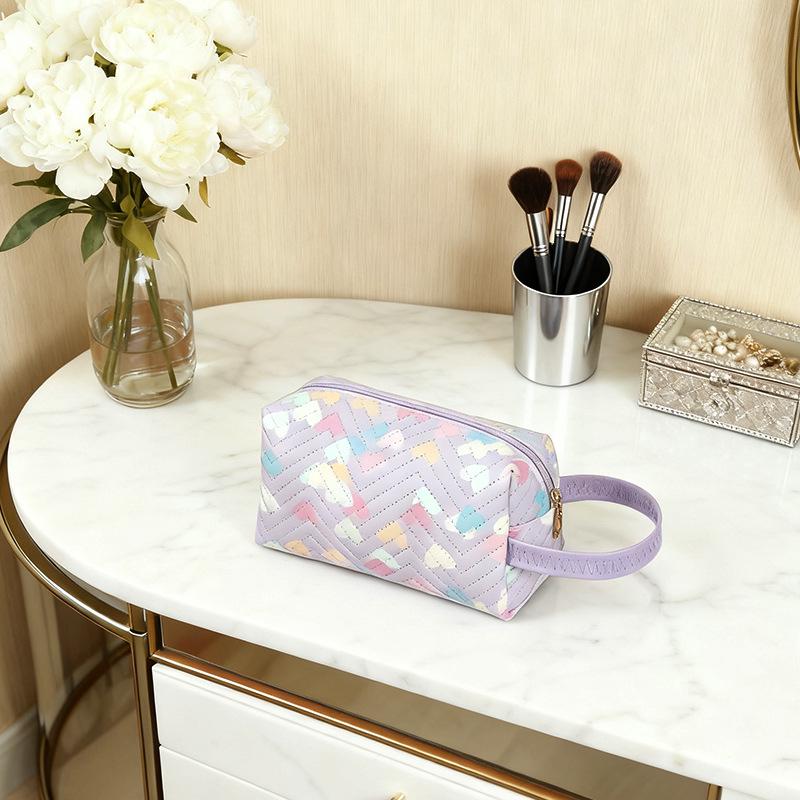 Heart Print Makeup & Toiletry Bag - Portable, Large Capacity, Multiple Colors