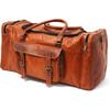 Men's Travel Bag Genuine Goat New Leather Duffel Luggage Sport Weekend