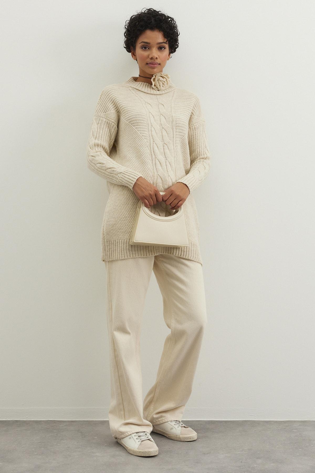 Свитер - Серый - Свободный крой