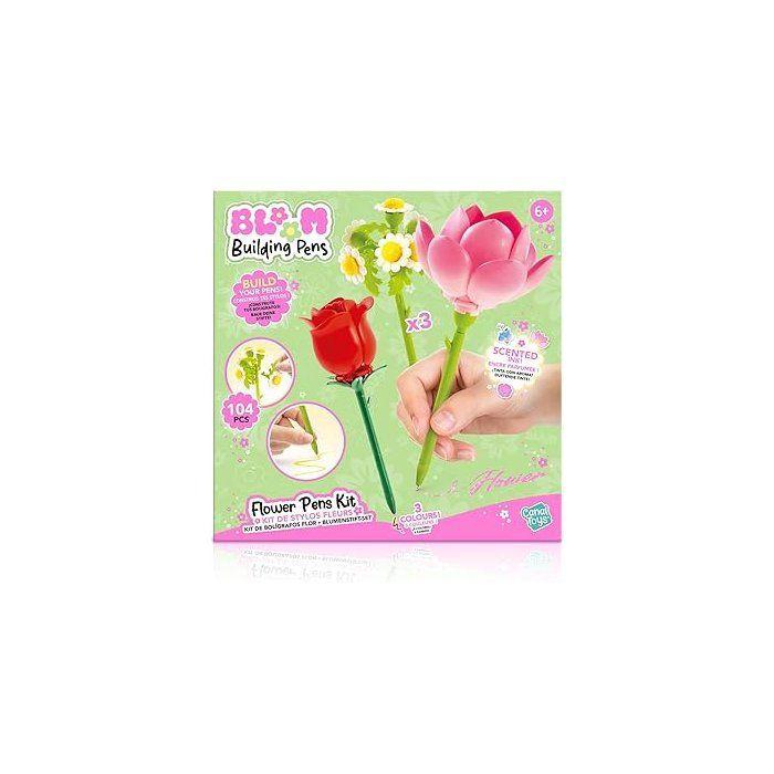 Stylo Fleur à Construire – Pack de 3 – Rose, Lotus et Marguerite - Encre pailletée et parfumée – BLM 002- Canal Toys - BLOOM